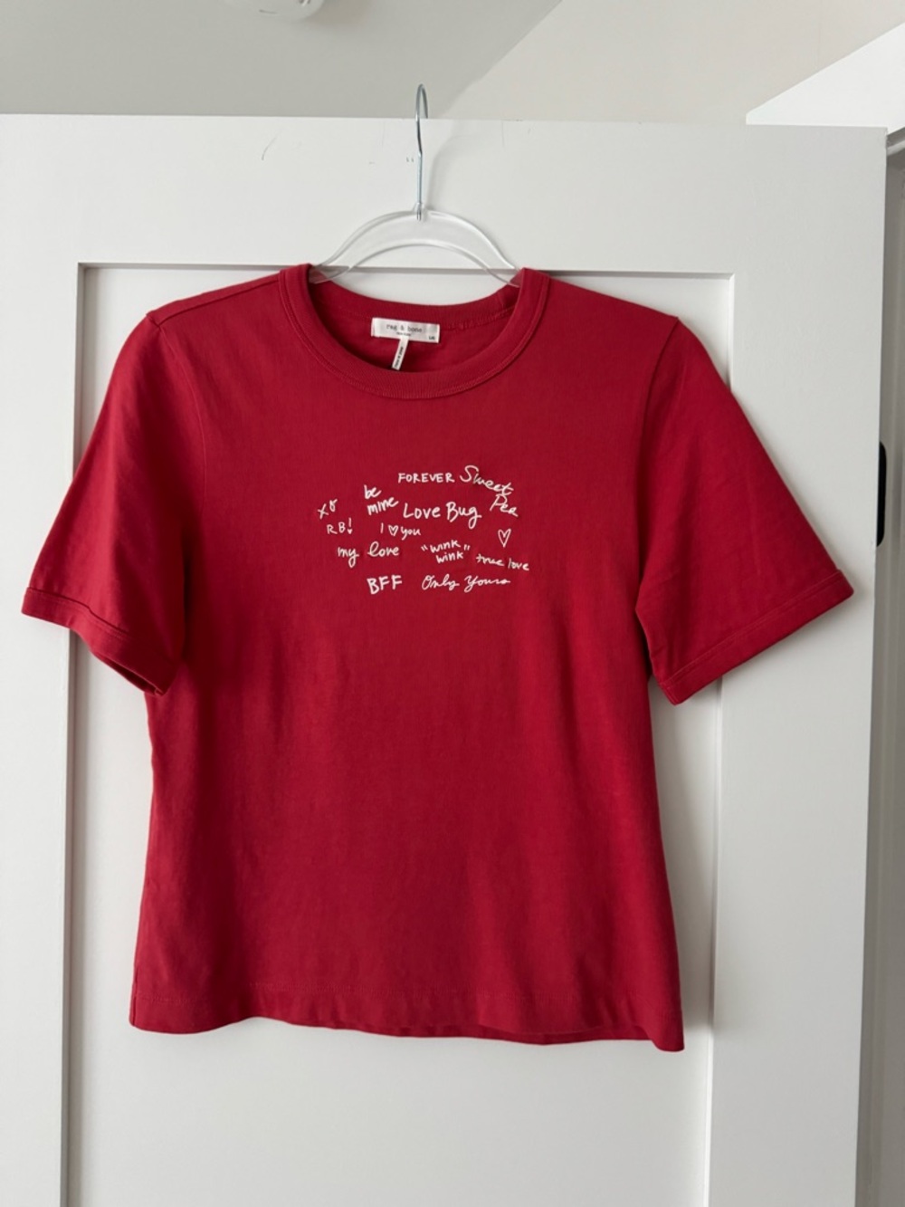 rag & bone Red Crewneck Tee